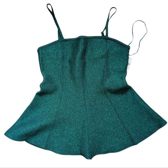 NWT Anthropologie Pilcro Emerald Green Sparkly Knit Tank Top M - Picture 13 of 13